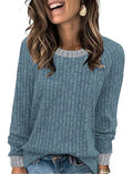 Long Sleeve Shirts for Women Early Fall Fashion Sweaters for Women Casual Tops Trendy Maternity Fall Clothes (Large / 05-blue)