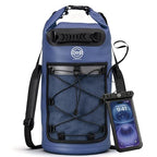 5/10/25/30/40L Waterproof Dry Backpack & Phone Case- Large Floating Dry Bag for Kayaking, Travel, Hiking, Fishing, Camping, Motorcycles & Beach, Heavy-Duty Roll Top Men/Women (Navy Blue) (25l+ Navy Blue / 30L)
