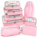 8 Set Packing Cubes for Travel (8 Set - Summer Pink / Set of 8)