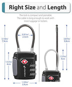 TSA Approved Cable Luggage Locks (3 Digit black 3 pack)