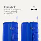7366 Signature Hardside Expandable Luggage with Spinner Wheels (Checked-Large 27-Inch / Cobalt)