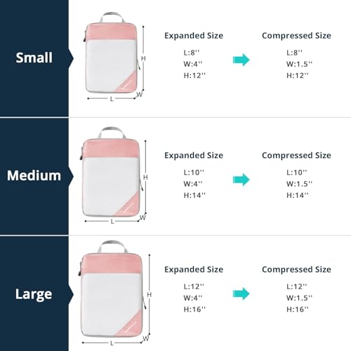 Compression Packing Cubes 10 Set (Pink / 10 pcs)