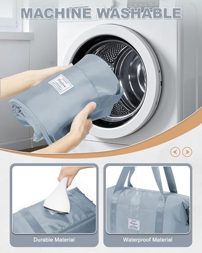 Large Travel Duffle Bag Carry On Weekender Bags for Women Men 18x14x8 Gym (A84-greyblue / X-large)