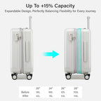 3 Piece Luggage Set Expandable Hardside Suitcases with Spinner Wheels (Smoke White / 20/24/28 Inch EXT)