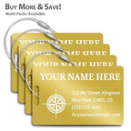 Personalized Metal Luggage Tags (Vertical Gold)