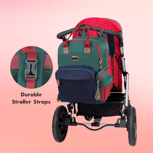 Diaper Bag Backpack with Portable Changing Pad (Colorblock Trio)