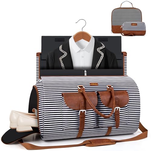 Garment Bag for Travel Convertible Carry on Travel Duffel Bag for Men Women (A02-Black)