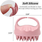 Silicone Scalp Massager Shampoo Brush Hair Scrubber Scalp Brush for All Hair Types of Women (Pink / 1 Count(Pack of 1))