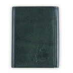 Leather Trifold Wallets For Men with ID and RFID Blocking Crafted with Buffalo Top Grain Cowhide Premium Leather (Wild Buffalo Meadow - Green)