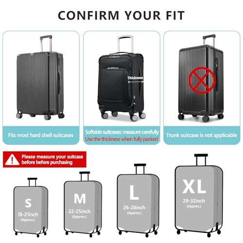 Travelkin Luggage Covers For Suitcase Tsa Approved Suitcase Cover Protector (Green Set / XL)