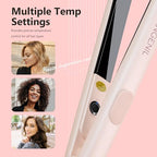 Ultra Mini Hair Straightener Flat Iron for Short Hair (Ultra Mini 0.7-inch_pink)
