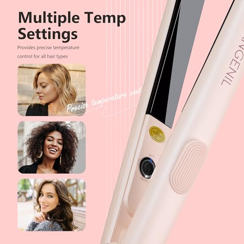 Ultra Mini Hair Straightener Flat Iron for Short Hair (Ultra Mini 0.7-inch_pink)