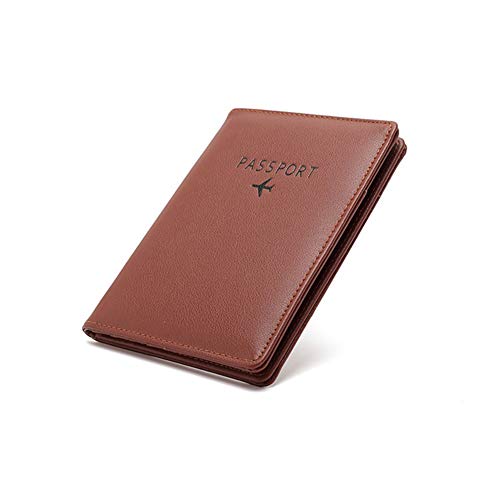 Travel Wallet & Family Leather Passport Holder Cover RFID Blocking Travel Wallet (Coffee)