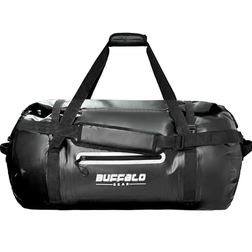 60L Waterproof Duffle Travel Duffel Bag (Black / 60L)