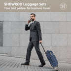 Luggage Sets 3 Piece Softside Expandable Durable Suitcase Sets (Blue / 20in24in28in)