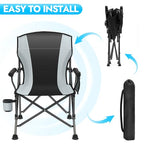 2 Pack Camping Chairs for Adults (Black-gray / Twin Pack)