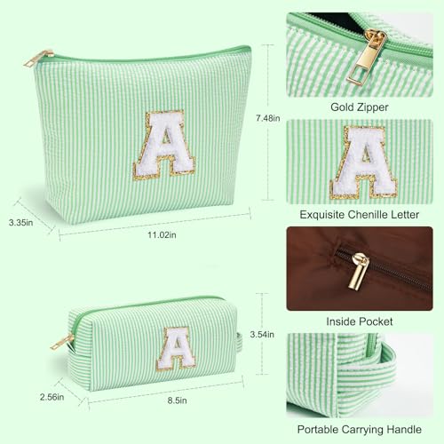 Initial Makeup Bag for Women (Green / E)