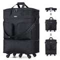 Expandable Collapsible Luggage with Wheels (Black-1)