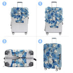 Blue Blossoms Luggage Cover Washable Suitcase Protector Anti (Blue Blossoms / XL(32-34inch suitcase))