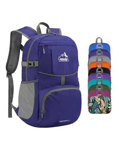 Small Lightweight Packable Hiking Backpack Foldable Travel Daypack (E-dark Blue / 25L)
