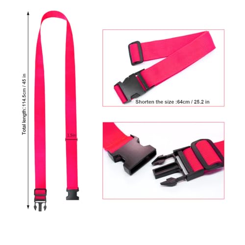 Luggage Straps Travel Belt Multiple Suitcases Connector (2Pcs Rose / 45 In Connect)