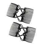 2Pcs Black Adjustable Elastic Hair Comb