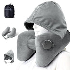 Travel Neck Pillow for Airplane Pillow Comfortably Supports Head (Dark Grey)