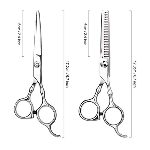 Hair Cutting Scissors Professional Home Haircutting Barber (Silver)