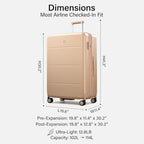Expandable Large Checked Luggage (Cuba Sand / 28 Inch EXT)