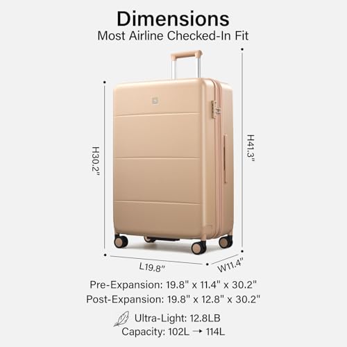 Expandable Large Checked Luggage (Cuba Sand / 28 Inch EXT)
