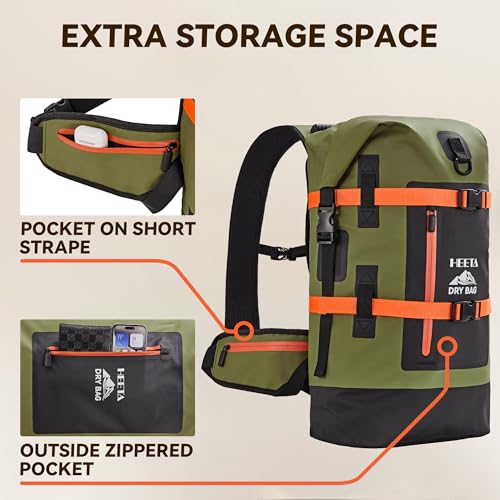 Dry Bags Waterproof Backpack 40L for Men & Women (Green / 40L)