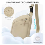 Anti Theft Crossbody Bags Small Crossbody Sling Bag for Women & Men (Light Khaki)