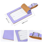 4 Pack Leather Luggage Tags for Suitcases Travel Labels Purple (Purple)
