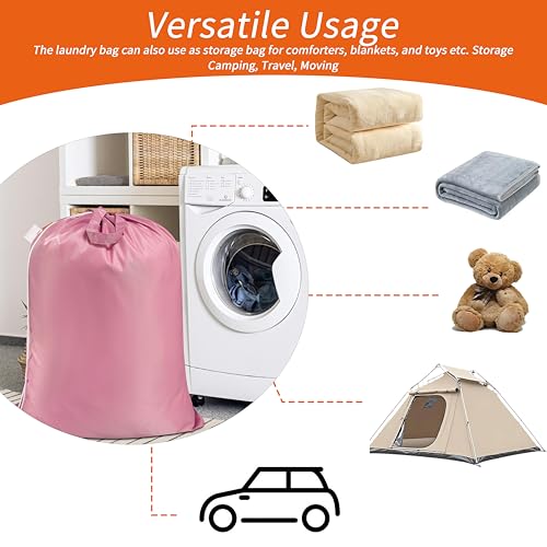 Extra Heavy Duty Laundry Bag with Handles (Pink / 28" x 36" | 1 Pack)