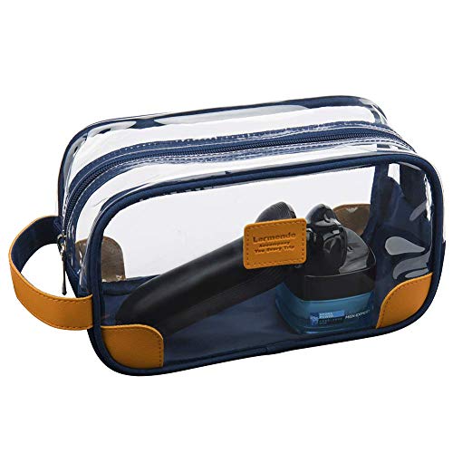 Clear Toiletry Bag for Traveling (Blue)