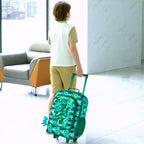 Kids Luggage for Boys (Green Dinosaur03)