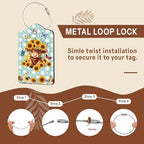 2 Pcs Highland Cow Luggage Tags for Suitcase (Highland Cow-blue)