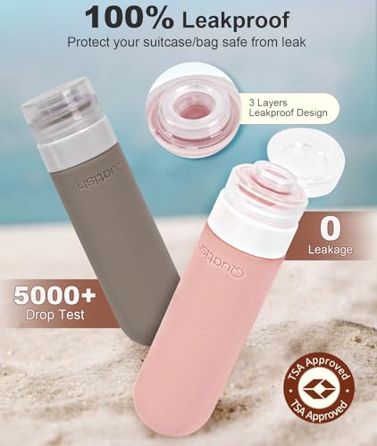 Travel Bottles for Toiletries 6 Pack (Red Rock)