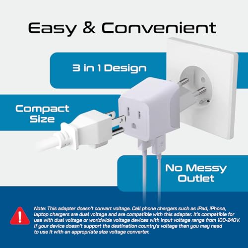 European Plug Adapters Combo (paper white)