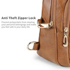 Crossbody Bags for Women Anti Theft Vegan Leather Sling Bag RFID Blocking Chest Bag for Travel (Brown-02)