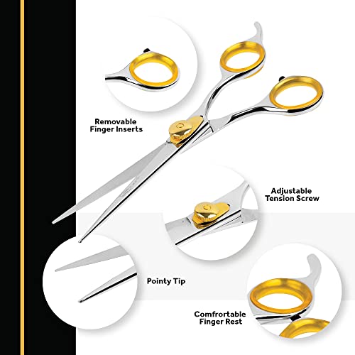Gold Touch Pet Grooming Shear (Straight Scissors - Blunt Tip / 6.5 Inches)