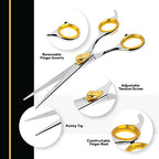 Gold Touch Pet Grooming Shear (Straight Scissors - Blunt Tip / 6.5 Inches)