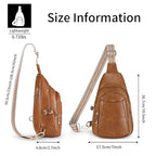 Crossbody Bags for Women Anti Theft Vegan Leather Sling Bag RFID Blocking Chest Bag for Travel (Brown-02)