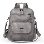 PU Leather Small Backpack Purse for Women Ladies Grey (Grey)