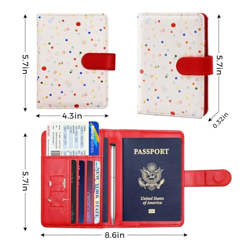 Rfid Passport Holder for Travel women (apple red)