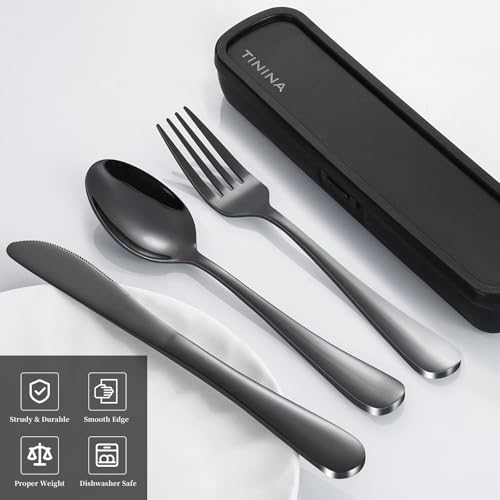 Travel Utensils with Case (Black)