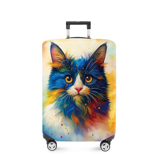 Colorful Cat Luggage Cover (#30 / M(fits 24-26Inch suitcase))