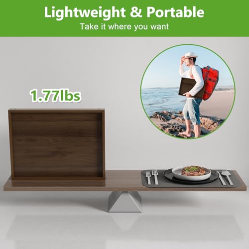 FSC 100% Bamboo Bed Tray with Folding Legs (Walnut / 15.7" x 12.2" x 1.6")
