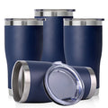 20oz Tumbler with Lid Stainless Steel Tumblers Bulk (Navy / 4 count)