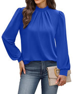 Early Fall Fashion Must Haves Winter Clothing for Women Fall Clothes Long Sleeve Blouses Dressy Casual Travel Plus Size Airport Outfits 2026 Spring Womens Tops Blue XL (12 - Blue / X-Large)